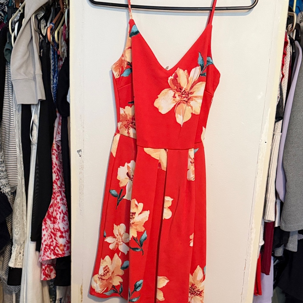 Soprano Red Floral Mini Dress
